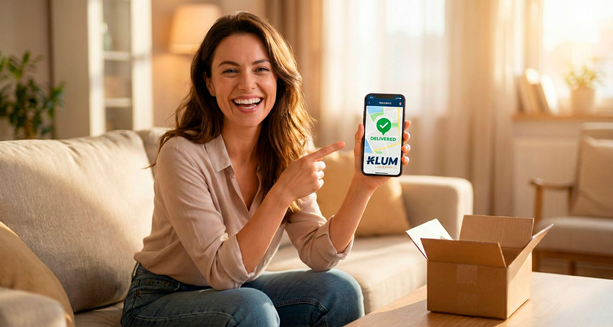 Cliente satisfecho rastreando paquete